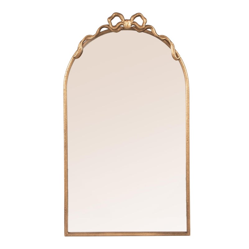 Creative Co-Op Arched Gold Iron Mirror with Decorative Bow - Image 5