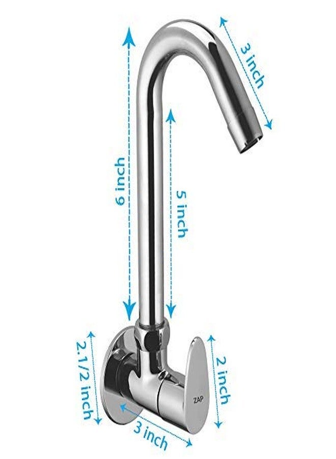 زاب صنبور حوض مطبخ ZAP Pluto Light Chrome | صنبور حوض مطبخ يُثبّت على سطح الحوض | صنبور ماء ساخن أو بارد للمنزل | صنبور حوض عصري سهل الاستخدام - Image 5