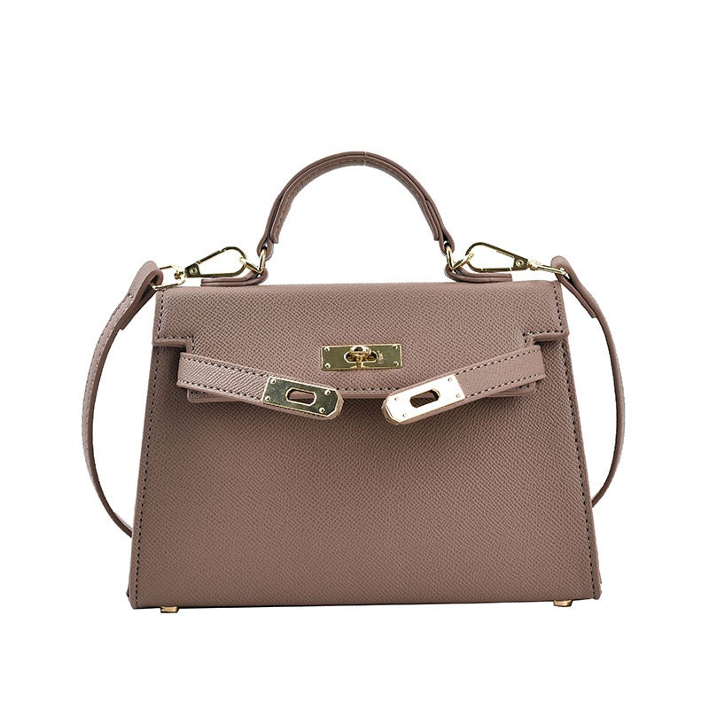 Elegant Womens Bag Spring/Summer 2024 New Platinum Kelly Fashion Shoulder Purse Khakis 