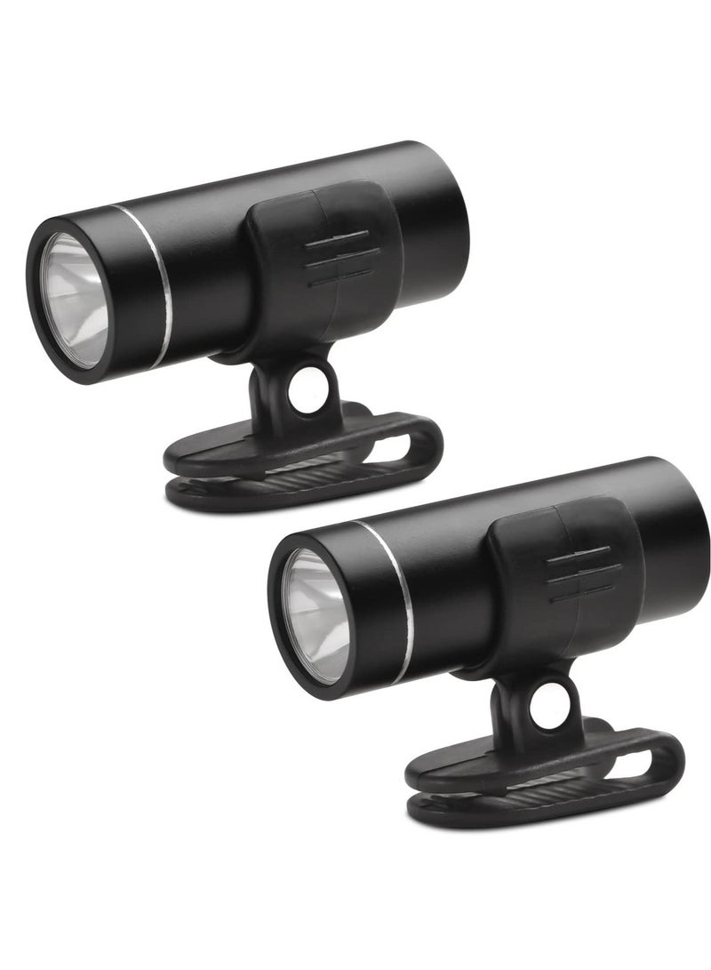 Mini Working Flashlight, 2 Pcs Portable LED Shoe Light, Flashlight with Clip, Rechargeable Adjustable 200 Lumens for Camping, Hiking, Emergency, Hurricane, Fishing, Power Outage - Image 1