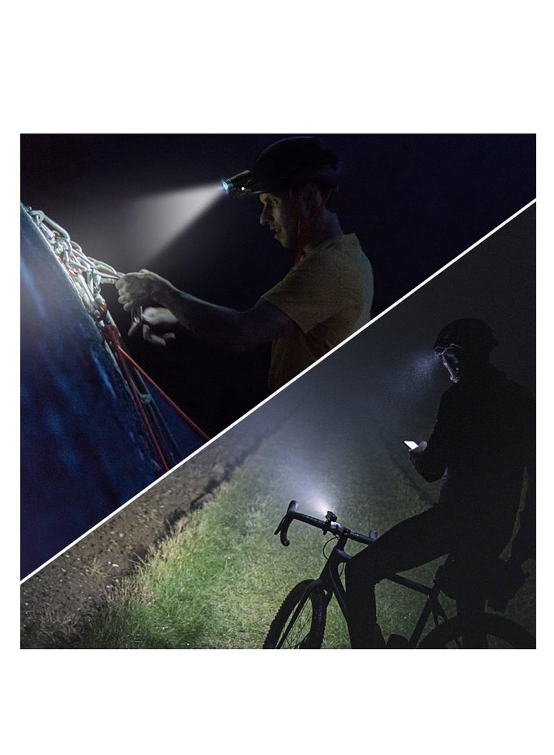 Mini Working Flashlight, 2 Pcs Portable LED Shoe Light, Flashlight with Clip, Rechargeable Adjustable 200 Lumens for Camping, Hiking, Emergency, Hurricane, Fishing, Power Outage - Image 2