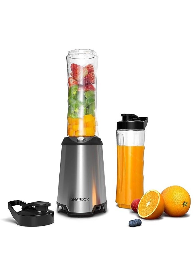 SHARDOR Personal Compact Sports Blender & Smoothie Maker 350W with 2 x 600 ml Portable Sports Bottles - Image 1