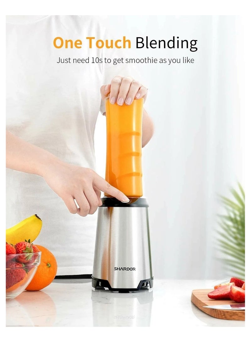 SHARDOR Personal Compact Sports Blender & Smoothie Maker 350W with 2 x 600 ml Portable Sports Bottles - Image 2