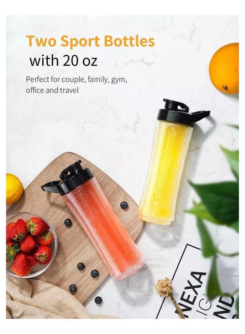 SHARDOR Personal Compact Sports Blender & Smoothie Maker 350W with 2 x 600 ml Portable Sports Bottles - Image 5