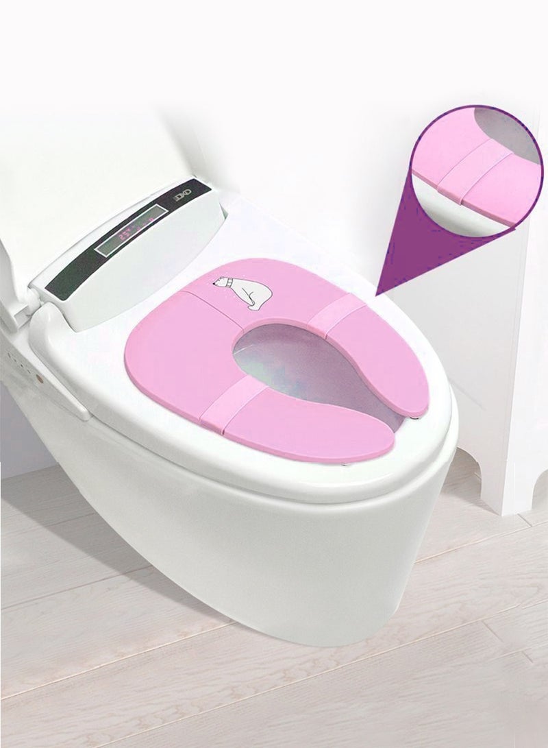 مقعد تواليت للأطفال مقعد تواليت محمول للرجال والنساء مقعد تواليت محمول قابل للطي للسفر مقعد تواليت للسفر وسادات سيليكون مضادة للمشبك - Image 2