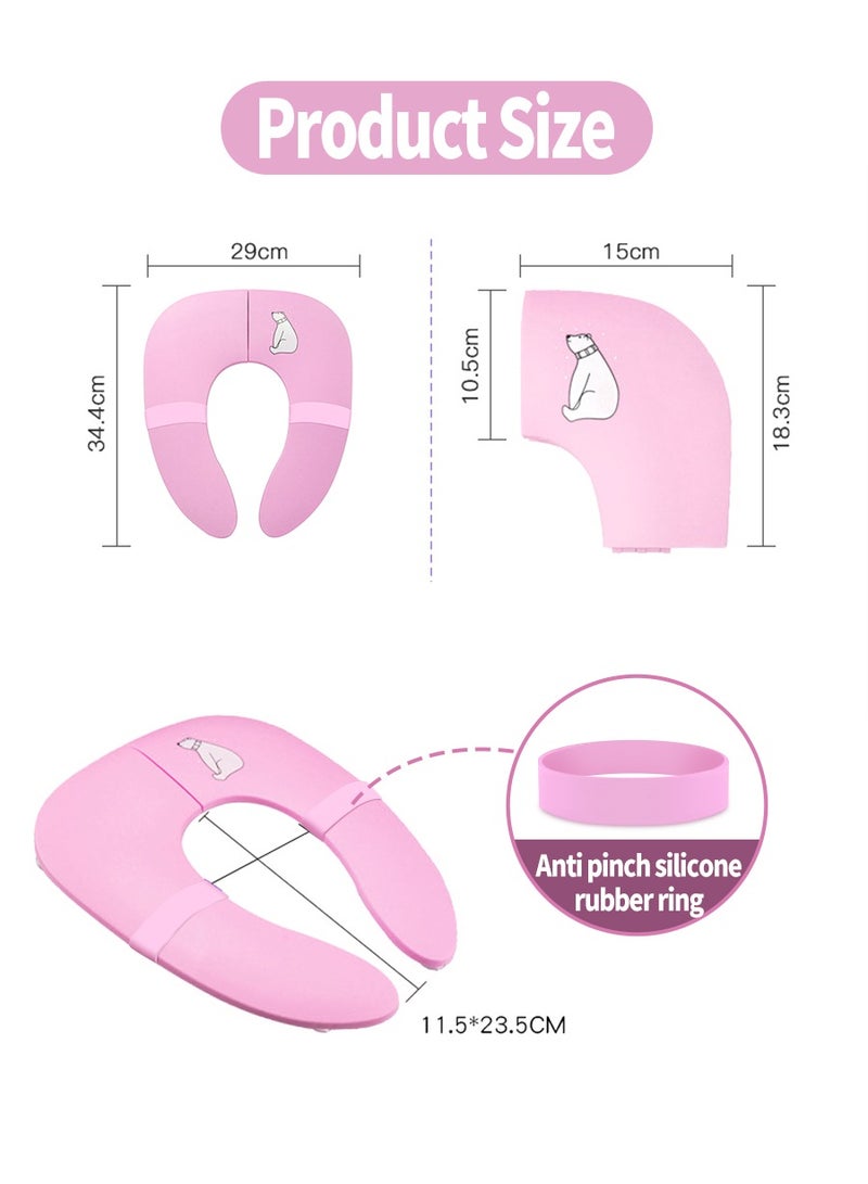 مقعد تواليت للأطفال مقعد تواليت محمول للرجال والنساء مقعد تواليت محمول قابل للطي للسفر مقعد تواليت للسفر وسادات سيليكون مضادة للمشبك - Image 3