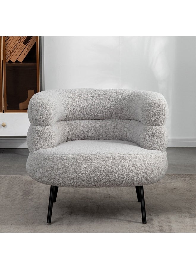 Taimi Elegant Design Boucle Chair, Bedroom Vanity Chair, Boucle Chair for Living Room and Office - Grey  - Image 2