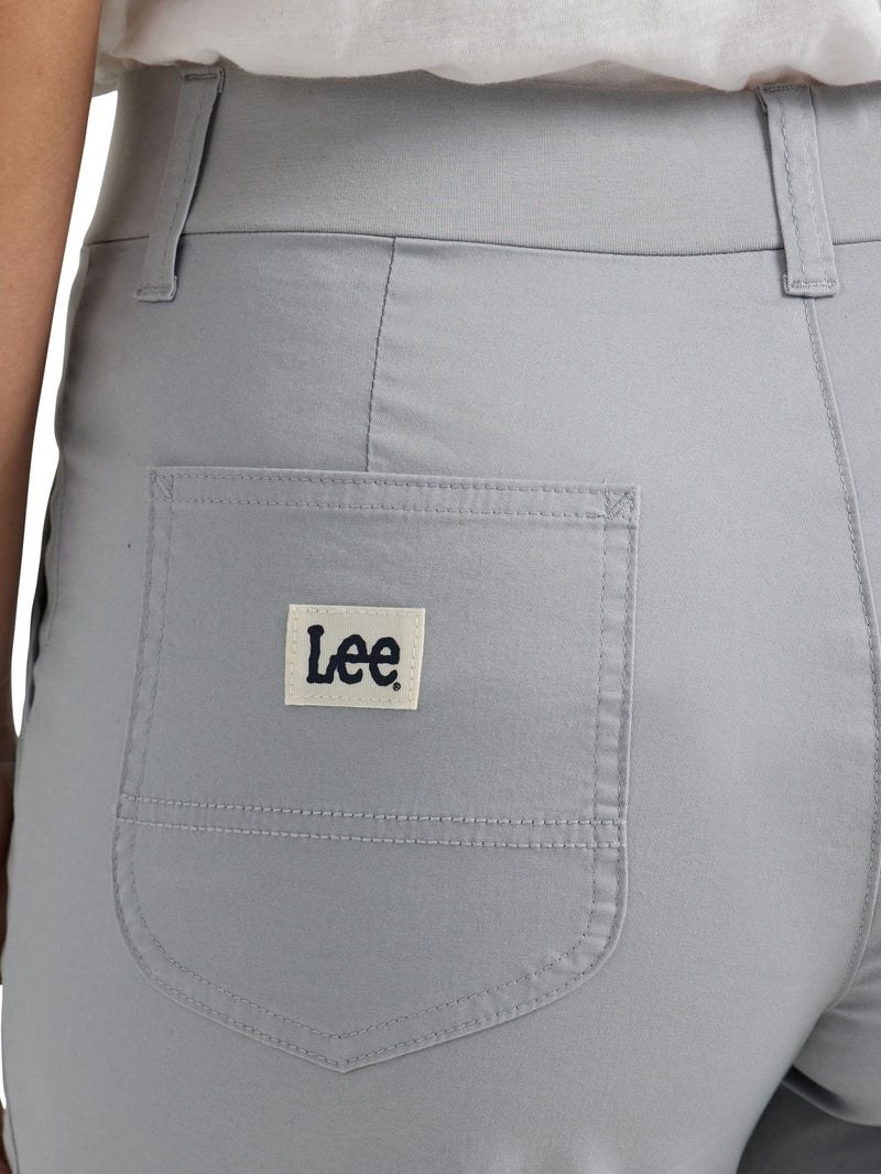 Lee Women's Ultra Lux Comfort with Flex-to-Go Utility Skimmer Capri Pant Material Gray 12 - Image 3