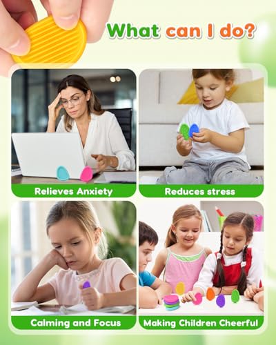 LESONG Fidget Toys Sensory Stone for Kids: 24 Pack Textured Worry Stones for Adults - Bulk Fidgets for Classroom Prizes Gooide Bag Stuffers - Quiet ADHD Tools for Autism Kids - Christmas Stocking Stuffers - Image 3