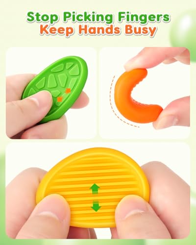 LESONG Fidget Toys Sensory Stone for Kids: 24 Pack Textured Worry Stones for Adults - Bulk Fidgets for Classroom Prizes Gooide Bag Stuffers - Quiet ADHD Tools for Autism Kids - Christmas Stocking Stuffers - Image 2
