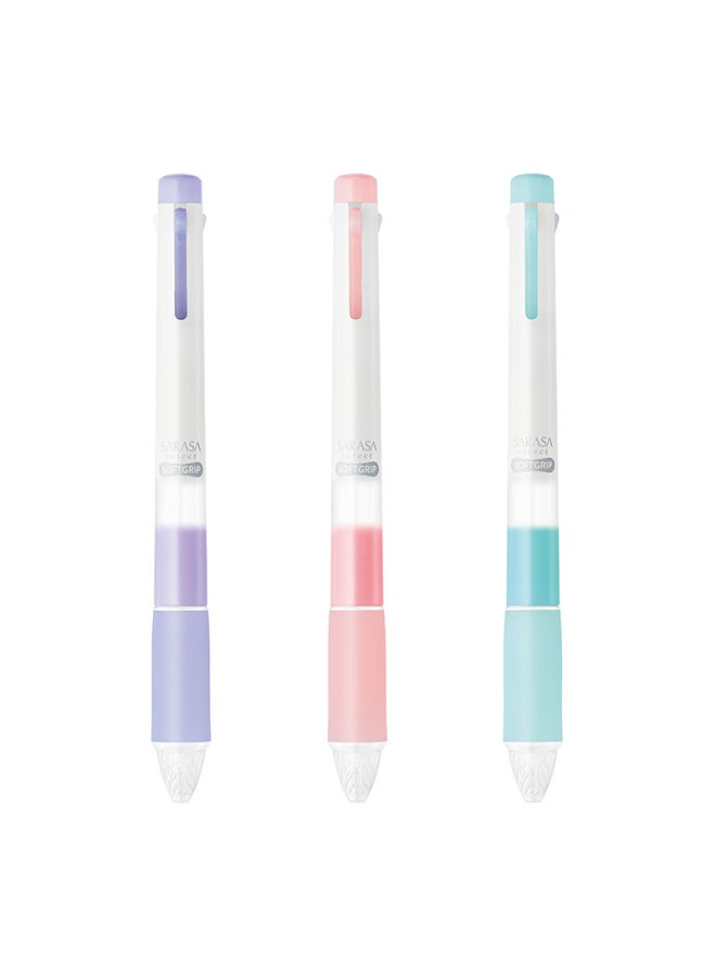 زيبرا Zebra Sarasa 3-color قلم متعدد الوظائف Body (refill Rnjk5) S3a25 Light Pink Barrel - Image 2
