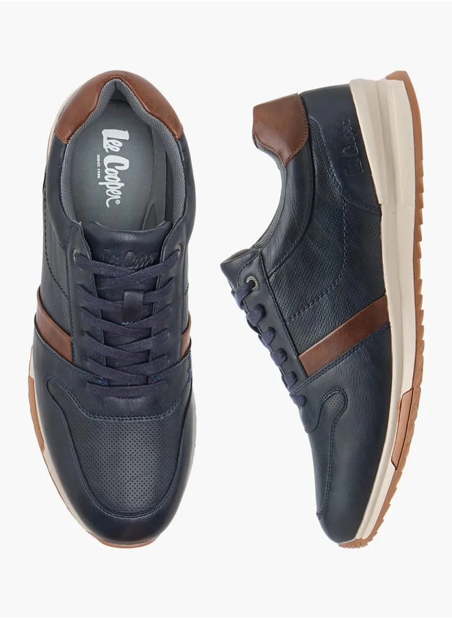 لي كوبر Men's Panelled Lace-Up Sneakers