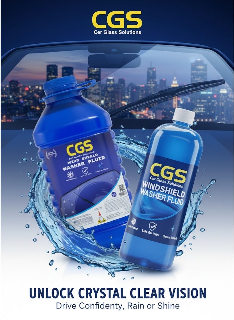 سي جي اس سائل تنظيف زجاج السيارة CGS – رؤية فائقة الوضوح وحماية للزجاج زجاجة 2  لتر + زجاجة 1 لتر - Image 4