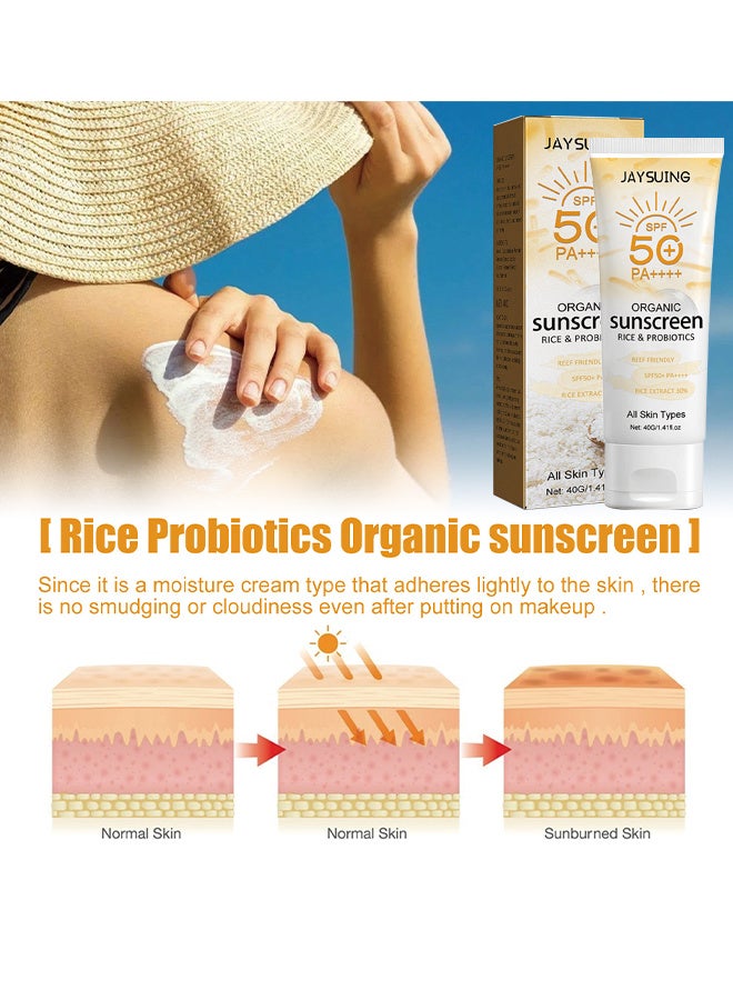 جايسوينغ الأرز والبروبيوتيك واقي من الشمس SPF 50+ pa ++++,واقي من الشمس مرطب يحمي البشرة, يمنع أضرار الأشعة فوق البنفسجية,بروبيوتيك الأرز يغذي البشرة ويفتحها 40 جم - Image 5