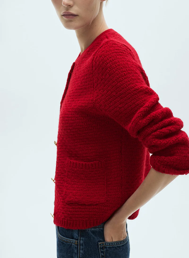 MANGO Button Knit Cardigan
