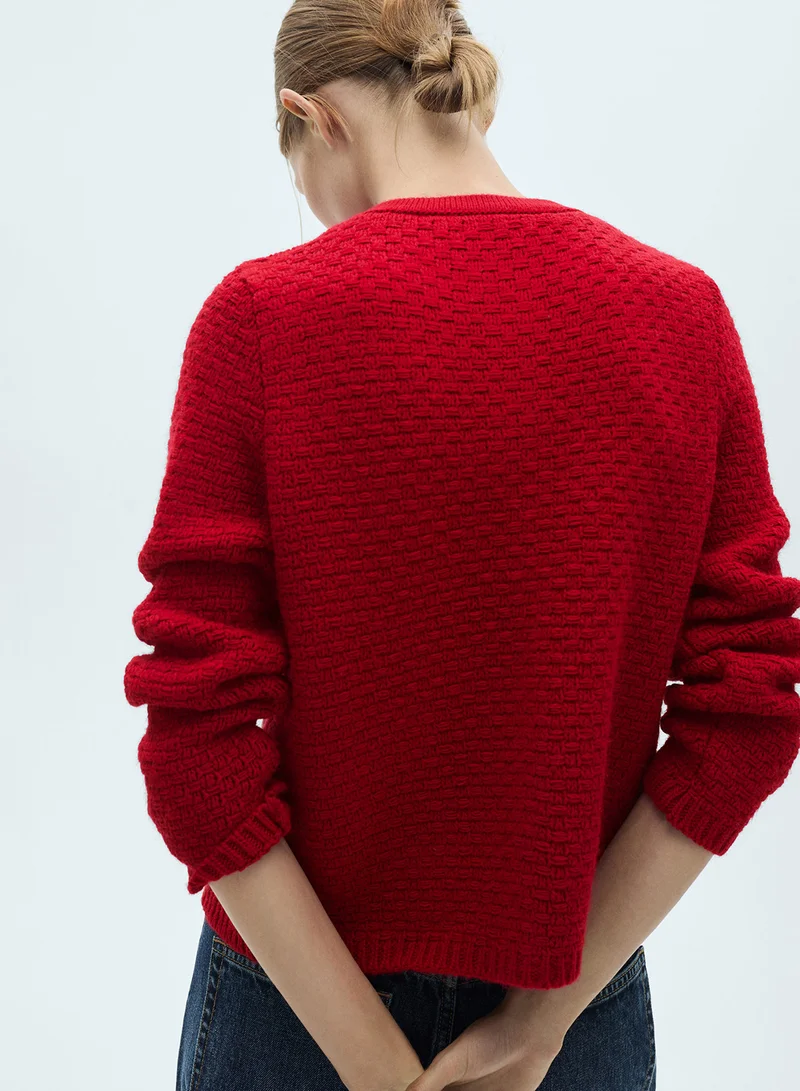 MANGO Button Knit Cardigan
