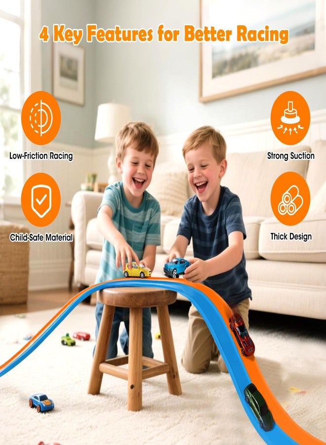 Yottix 15 Ft Flexible Race Track for Kids 3+, Certified Safe Flex Race Car Ramp, Portable Roll-Up Toy Track Starter Set with Strong Suction Cups for 1/64 Diecast Cars, Great Gift for Boys and Girls - Image 4