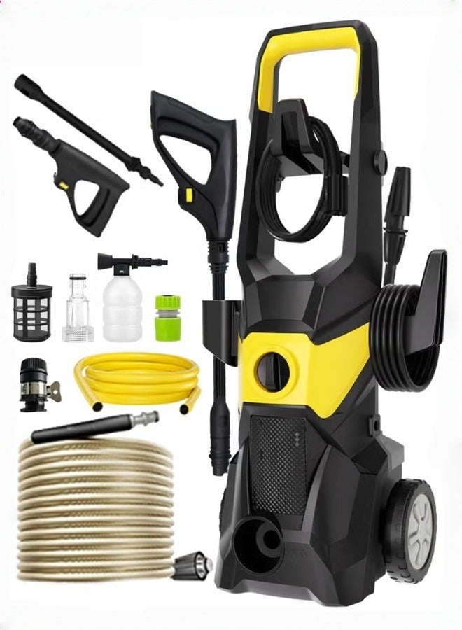 ALongDeng 1800W Electric Pressure Washer 150Bar Portable Power Washer with Foam Gun  Quick Connect Nozzle High Pressure Water Gun for Car Cleaning Driveway Fence Patio Home Use - Image 1