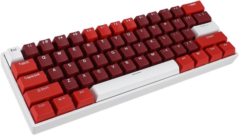لوحة مفاتيح ميكانيكية بـ 61 مفتاحًا مع مفتاح أحمر، لوحة مفاتيح لعب مضيئة بتقنية RGB متصلة بالكابل، تصميم مدمج بنسبة 60% من مساحة اللوحة، متوافقة مع منفذ USB C، تصميم مريح للاستخدام في المكتب أو الكمبيوتر المنزلي. - Image 2