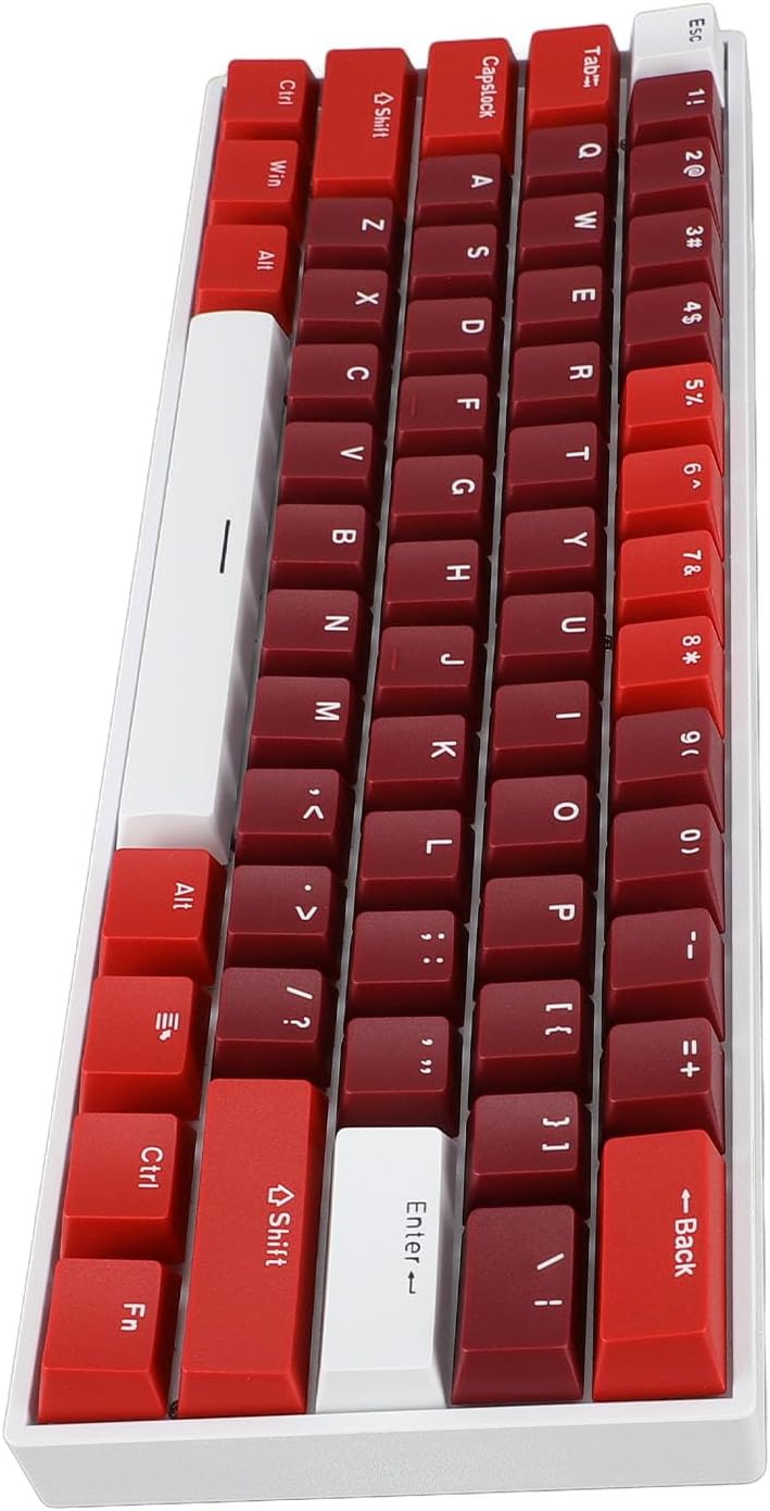 لوحة مفاتيح ميكانيكية بـ 61 مفتاحًا مع مفتاح أحمر، لوحة مفاتيح لعب مضيئة بتقنية RGB متصلة بالكابل، تصميم مدمج بنسبة 60% من مساحة اللوحة، متوافقة مع منفذ USB C، تصميم مريح للاستخدام في المكتب أو الكمبيوتر المنزلي. - Image 5