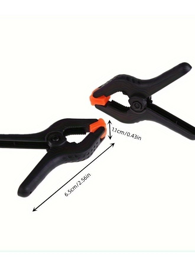 10pcs Black Heavy Duty Plastic Spring Clamps 2 Inch Jaw Non Slip Grip - Image 4