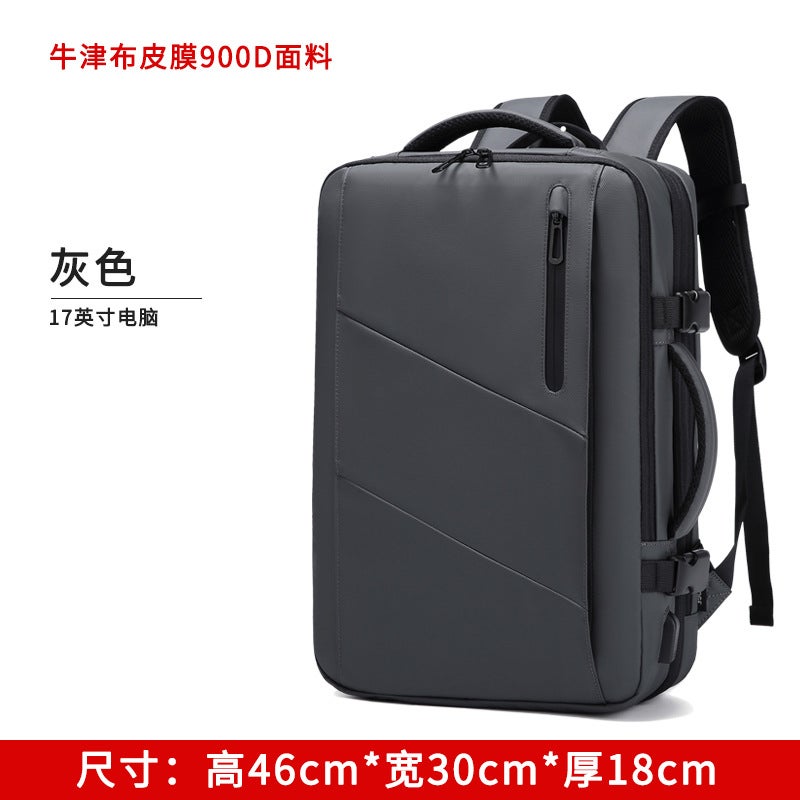 Large Capacity Travel Backpack Unisex Gray (Elite Edition can be expanded)