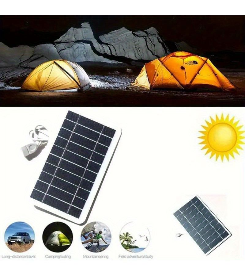 1 Pc USB Solar Panel For Outdoor Travel Camping Solar Driven With Female To Male USB Compatible With Mobile Phone Power Bank Flashlight Fan - Image 4