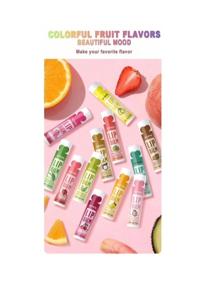 Lip balm extracted from natural fruits, moisturizing and soothing to repair dry and cracked lips - 36 pieces of 12 different and distinctive flavors - Image 3