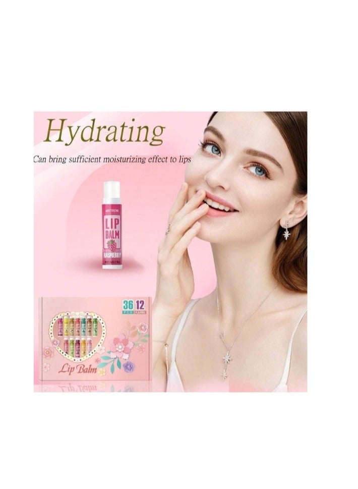 Lip balm extracted from natural fruits, moisturizing and soothing to repair dry and cracked lips - 36 pieces of 12 different and distinctive flavors - Image 5