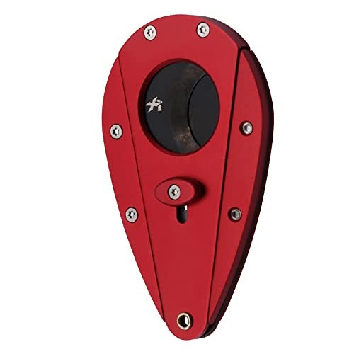Xikar Xi1 Cigar Cutter, 440C Stainless Steel Blades with Rockwell HRC 57 Rating, 54 to 60 Ring Gauge, Double Guillotine Action, Red - Image 1