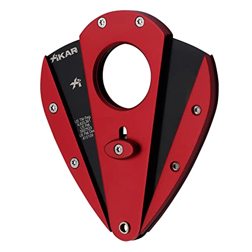 Xikar Xi1 Cigar Cutter, 440C Stainless Steel Blades with Rockwell HRC 57 Rating, 54 to 60 Ring Gauge, Double Guillotine Action, Red - Image 2