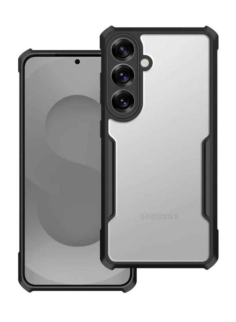 Xundo Clear Case for Samsung Galaxy S25 FE | Premium Rugged | Durable Shock-absorbing Frame | Black Border | Thermoplastic Polyurethane | Airbag Anti-drop Protection - Clear - Image 1