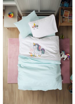 COTTON BOX Punch Embroidered Baby Bedding Set Dolly Mint  - Image 1