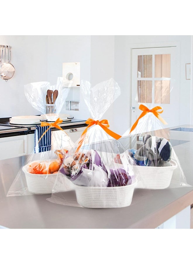 Pro Goleem 3-Piece Small Woven Basket with Gift Bags and Ribbons - Image 2