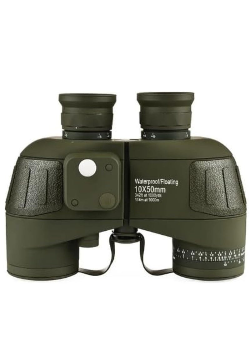 Generic - Binoculars 10×50, waterproof and moisture-resistant, with minimal internal light glare, equipped with a reticle scale and a range-finding compass. - Image 1