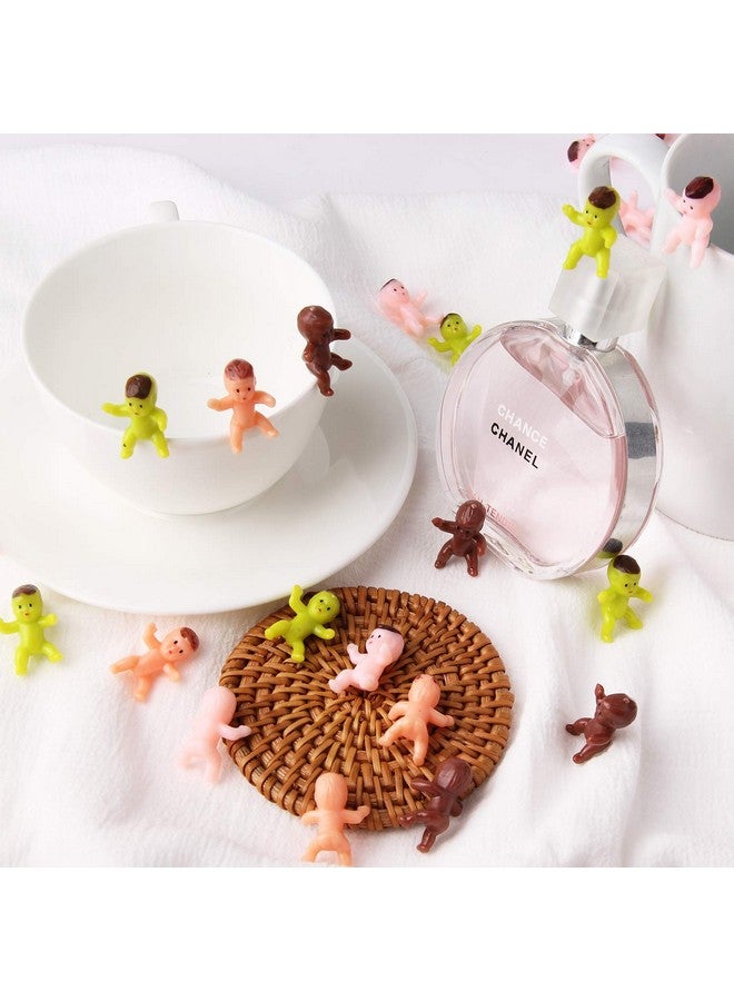 Lamoutor 200 Pieces Mini Plastic Babies Mixed Race For Baby Shower Party Favor Supplies Ice Cube Game Party Decorations 1 Inch ( Dark Brown, Latin, Pink, Green ) - Image 5