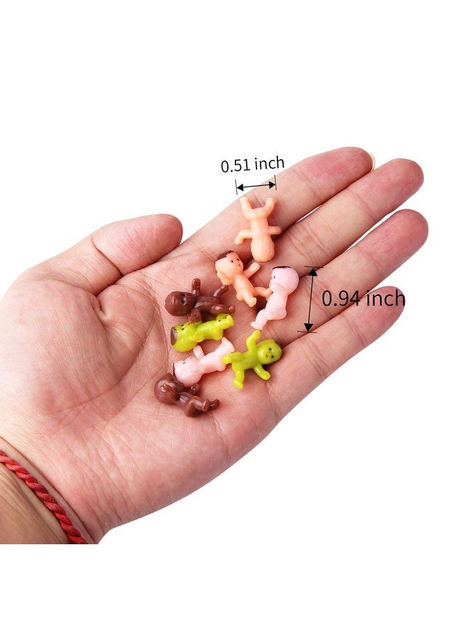 Lamoutor 200 Pieces Mini Plastic Babies Mixed Race For Baby Shower Party Favor Supplies Ice Cube Game Party Decorations 1 Inch ( Dark Brown, Latin, Pink, Green ) - Image 2