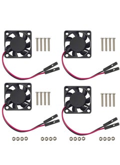 KASTWAVE 4 PCS Raspberry Pi 4 Fan, Raspberry Pi Cooling Fan Brushless 3.3V 5V DC Silent Fan for Raspberry Pi 4B / Pi 3B+ / RetroFlag NESPI Enclosure (30mmx30mmx7mm) (Black)  - Image 1