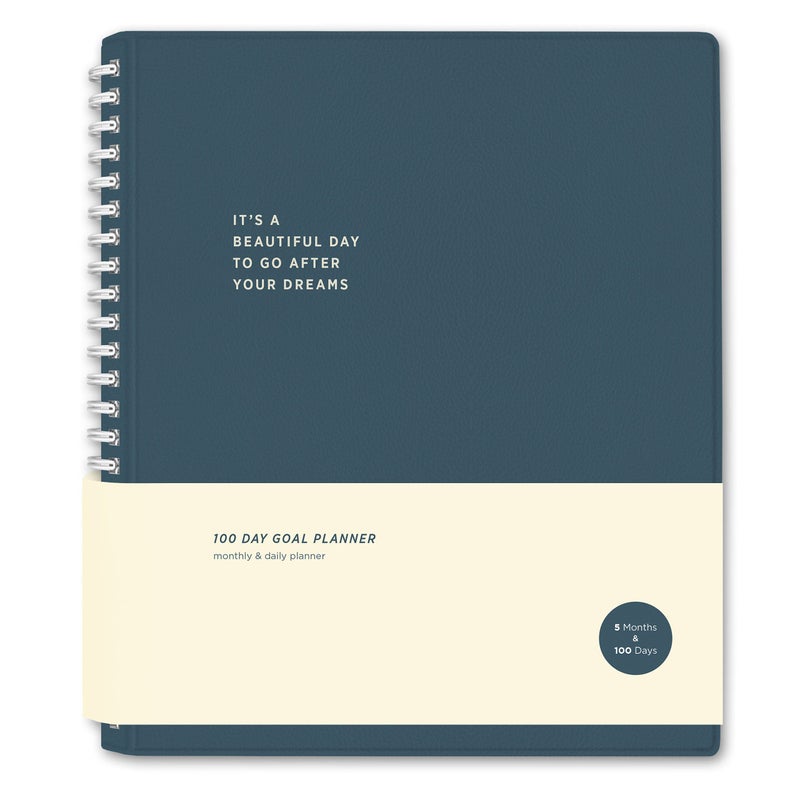 Bright Day Calendars La Lune Undated Goal Journal by Bright Day, Inspirational Appointment Productivity Planner, To Do Habit Tracker Book, Spiral Binding With Cover (8.75 x 7.25) - Image 1