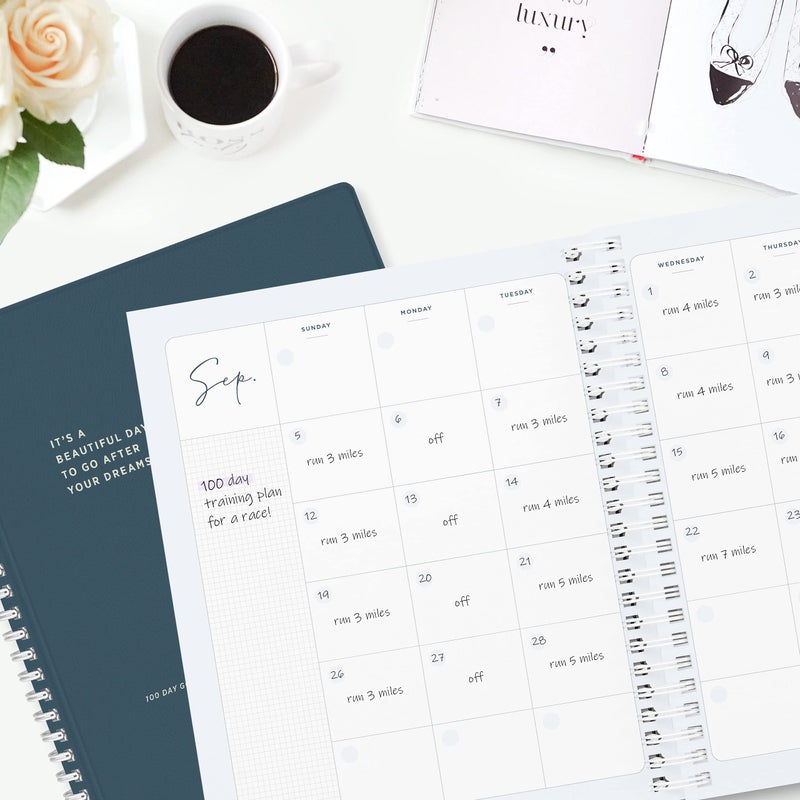 Bright Day Calendars La Lune Undated Goal Journal by Bright Day, Inspirational Appointment Productivity Planner, To Do Habit Tracker Book, Spiral Binding With Cover (8.75 x 7.25) - Image 5