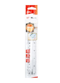 Deli Deli EG00112 Ruler, 15cm (6 Inch) Transparent Plastic Measuring Tool – Ideal for School and Office Use  - Image 3