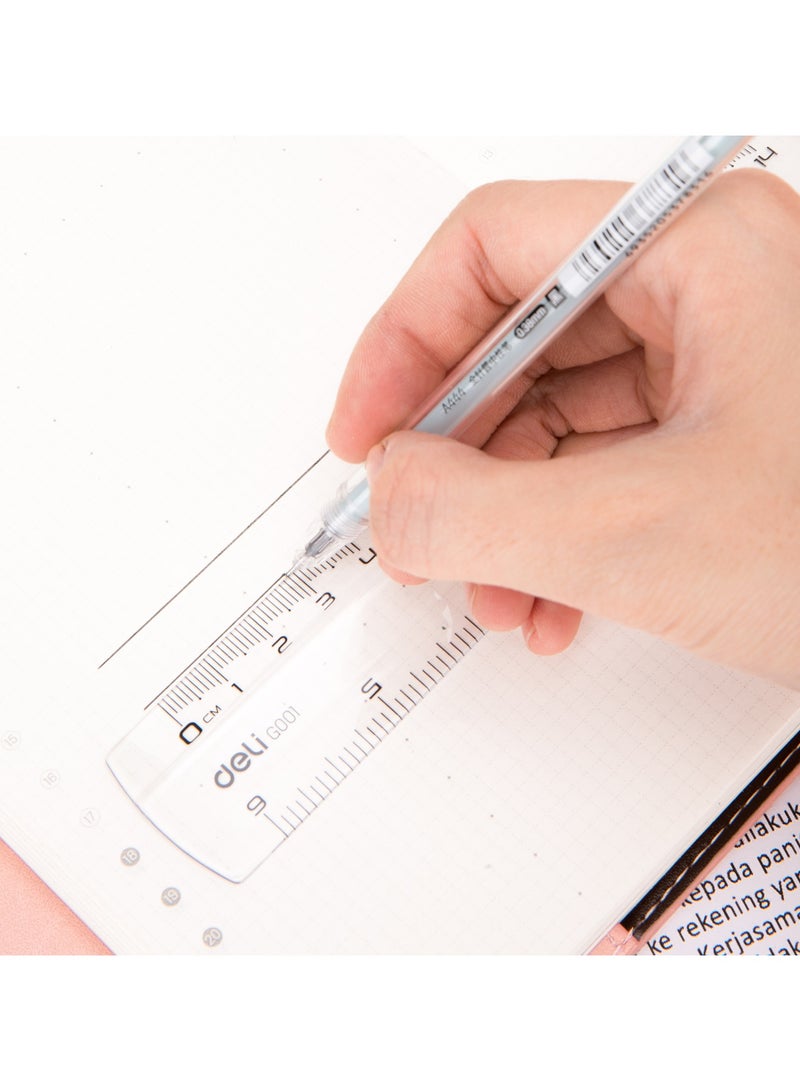 Deli EG00112 Ruler, 15cm (6 Inch) Transparent Plastic Measuring Tool – Ideal for School and Office Use - Image 4