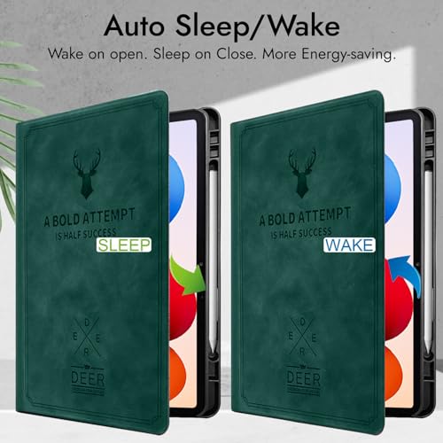 Robustrion Cover for Redmi Pad 2 Pro 12.1 inch Cover Case with Pencil Holder, Deer Flip Cover Case for Redmi Pad 2 Pro 5G Tablet Cover [Auto Sleep Wake Support] - Dark Green - Image 3