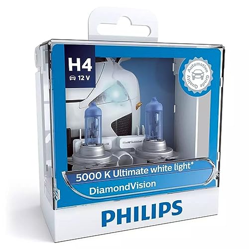 Philips مصابيح أمامية للسيارة من فيليبس دايموند فيجن H4 ترقية 5000K 12342DVS2 (زوج) - Image 1