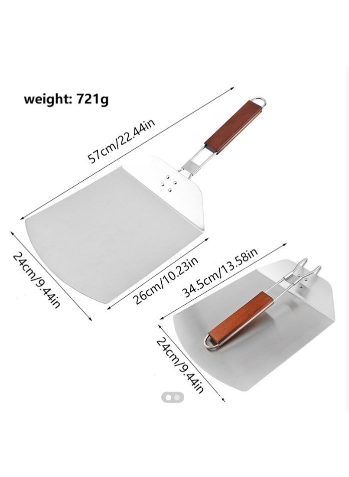 Arabest Pizza Peel Metal Pizza Peel with rubber handle Large Premium Pizza Paddle Pizza Spatula Perforated Stainless Steel Pizza Spatula - Image 3
