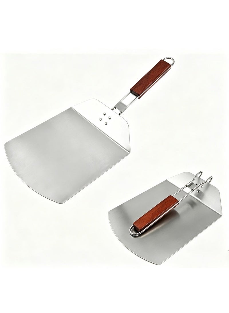 Arabest Pizza Peel Metal Pizza Peel with rubber handle Large Premium Pizza Paddle Pizza Spatula Perforated Stainless Steel Pizza Spatula - Image 1