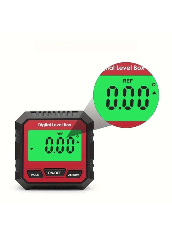 Red Portable Digital Level Box Magnetic Base LCD Backlight Heavy Duty Leveling Tool - Image 2