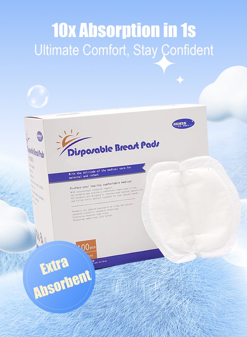 100 count Disposable Breast Pads Medical-grade Nursing Pads Super Absorbent Nursing Pad Breastfeeding Essentials Sterilized Individually Packed - Image 1