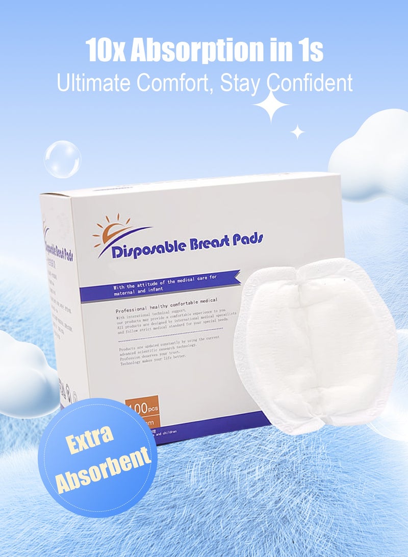 Splendors 100 count Disposable Breast Pads Medical-grade Nursing Pads Super Absorbent Nursing Pad Breastfeeding Essentials Sterilized Individually Packed - Image 1