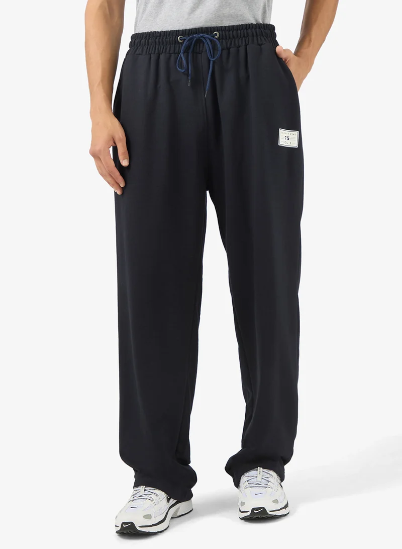 Badge Detail Open Hem Joggers